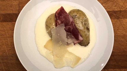 Recette : Pommes de terre sauce parmesan et coppa