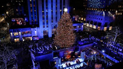 Le sapin de Rockefeller center s'illumine à New York