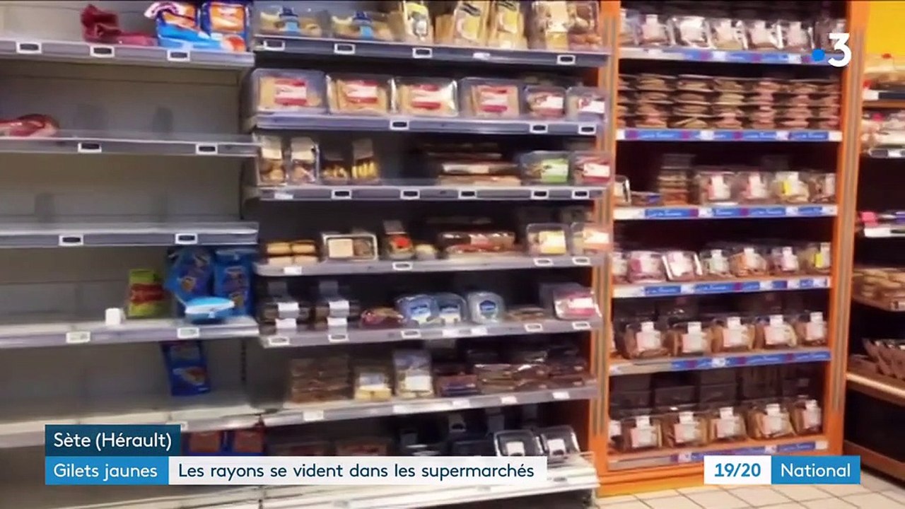 "Gilets jaunes" : des pénuries de denrées dans les supermarchés