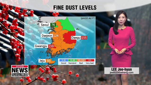 Dusty conditions for Korea's southern regions _ 113018