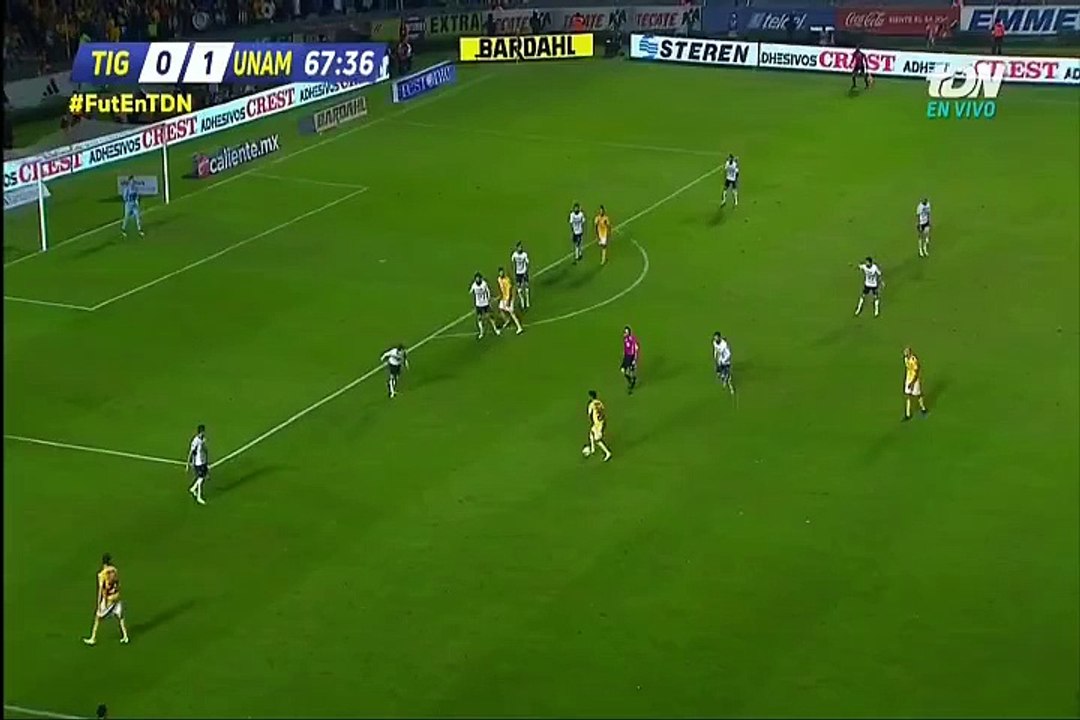 Javier Aquino Goal - Tigres UANL	vs Pumas U.N.A.M 1-1