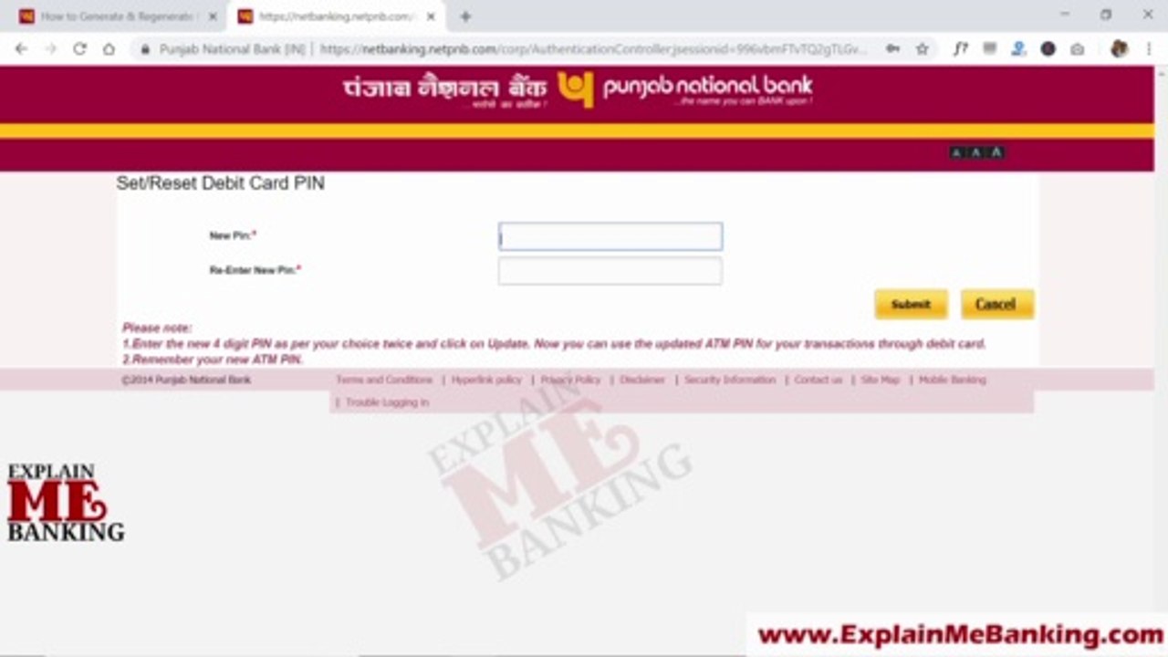 How To Forgot / Reset PNB ATM Debit Card PIN Online PNB ATM PIN Online Forgot / Reset Kaise Kare ? By Explain Me Banking
