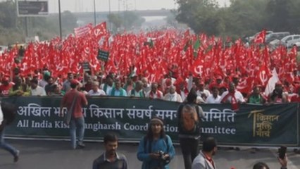 Miles de campesinos llegan a Delhi para solicitar ayuda al Parlamento indio