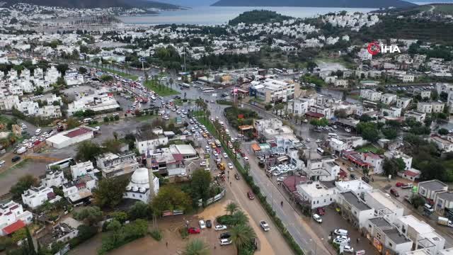 Bodrum'da Selden Etkilenen Bölge Havadan Görüntülendi