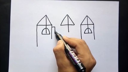 444 with How to draw a castle easily