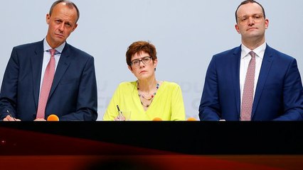 Download Video: Rennen um CDU-Vorsitz: AKK liegt klar vorn, Spahn ist Dritter