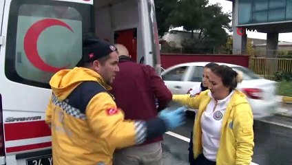 E-5'te kaygan zemin kaza getirdi: 2 yaralı