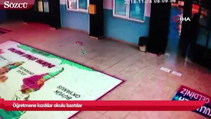 Öğretmene kızdılar okulu bastılar