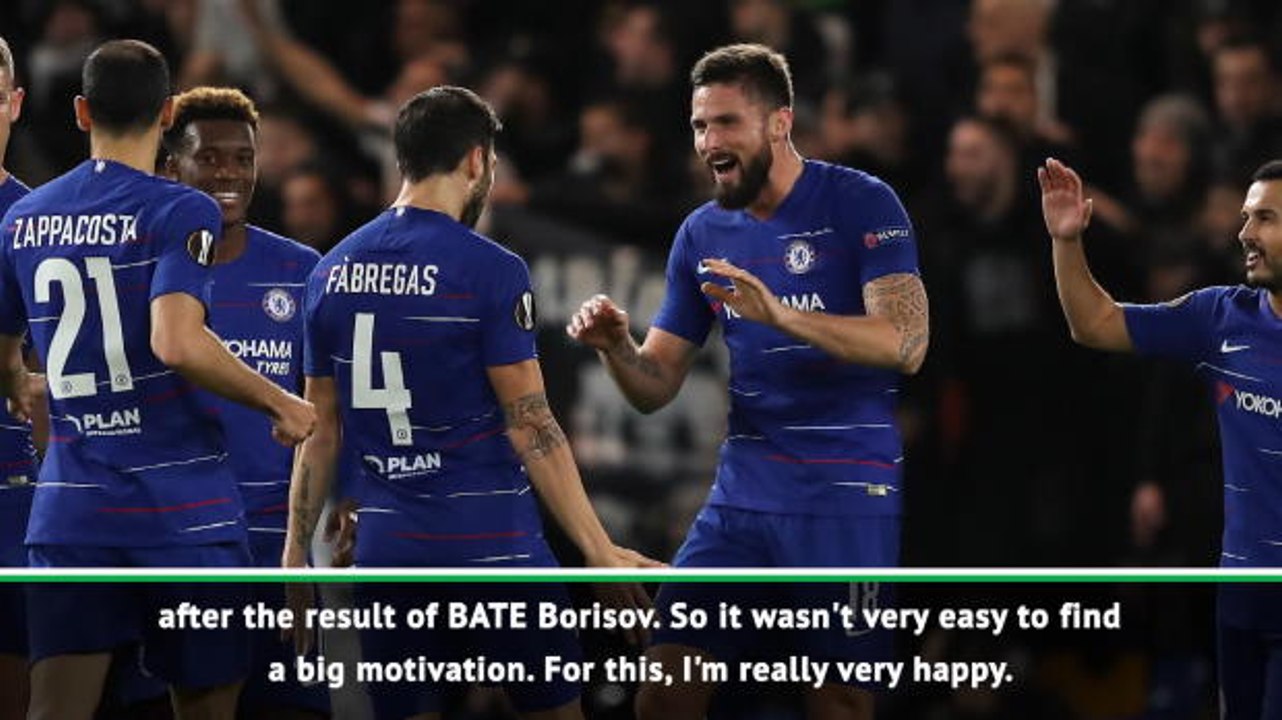 Sarri 'very happy' after Chelsea top Europa League group