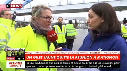 Une "gilet jaune" "félicite la décision du représentant du mouvement de quitter la réunion avec le Premier ministre Edouard Philippe - VIDEO