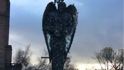 Sculpture made with 100,000 blades highlights UK knife crime problem