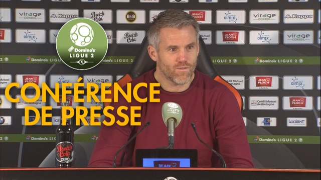 Conférence de presse FC Lorient - RC Lens (2-2) : Mickaël LANDREAU (FCL) - Philippe MONTANIER (RCL) - 2018/2019