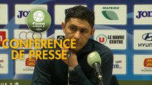 Conférence de presse Havre AC - AJ Auxerre (1-1) : Oswald TANCHOT (HAC) - Pablo  CORREA (AJA) - 2018/2019