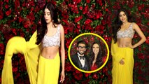 Deepika और Ranveer के Reception में Jhanvi Kapoor yellow साड़ी में दिखी Hot | Boldsky