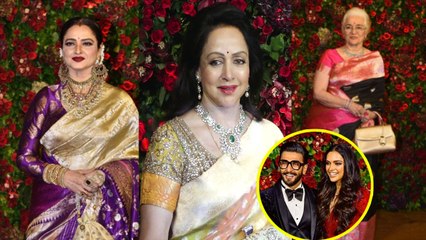 Deepika - Ranveer Reception: Rekha, Hema Malini & Asha Parekh Shine in Party; Watch Video |FilmiBeat