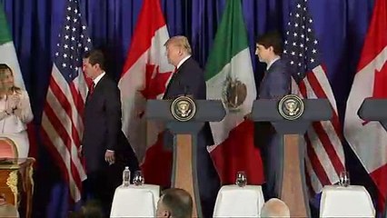 Trump, Trudeau and Pena Nieto sign new trade agreement