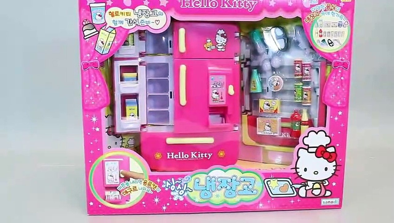 Hello Kitty Refrigerator Drinks Vending Machines Toy 헬로키티 냉장고 뽀로로 폴리 타요 또봇 카봇 장난감