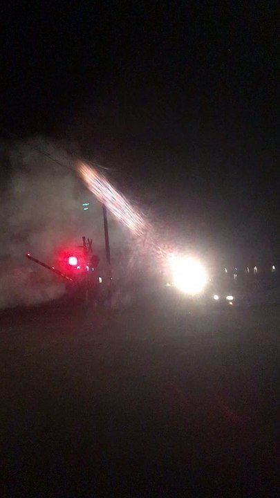 Truck on Train Tracks Struck by Train - Additional Angle