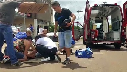 Caminhão passa sobre perna de idosa em colisão de trânsito