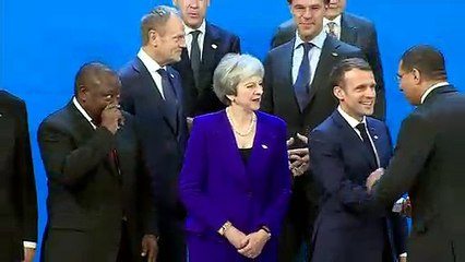 Theresa May in group photo at G20 summit in Buenos Aires