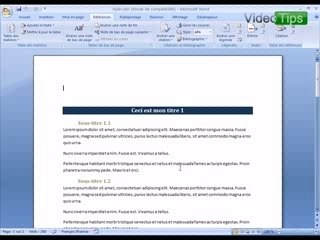 Inserer un sommaire automatique dans Word