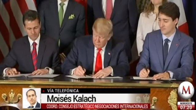 Mensaje de Peña Nieto, Trump y Trudeau antes de la firma del T-MEC