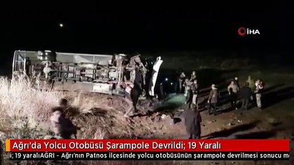 Ağrı'da Yolcu Otobüsü Şarampole Devrildi: 19 Yaralı