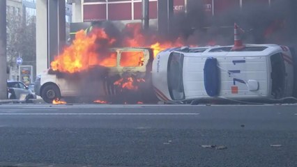 브뤼셀로 번진 '노란 조끼' 폭력시위...도심 아수라장 / YTN