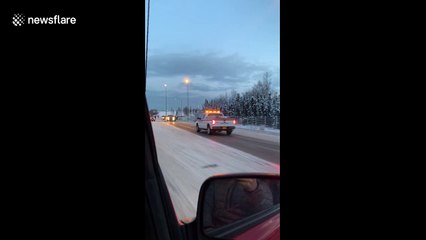 Road collapse after 7.0 earthquake in Anchorage, Alaska