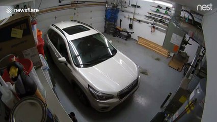 Garage Nest Cam shows moment 7.0 earthquake strikes Anchorage, Alaska