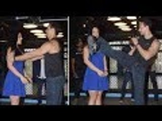 Tiger Shroff Shows Off Some Cool Stunts To Sister Krishna Shroff At Their Gym Launch