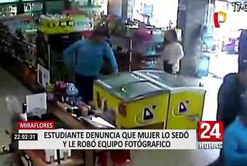 Miraflores: estudiante denuncia que mujer lo sedó y le robó equipo fotográfico