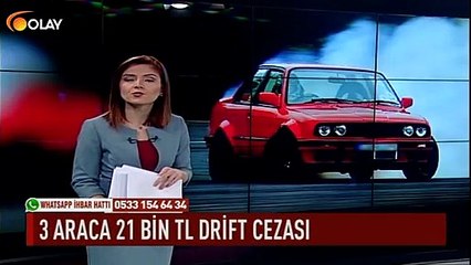 3 araca 21 bin TL drift cezası