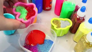 Glitter Slime Shape Mix Rainbow Colors Learn Colors Play Doh Surprise Eggs Toys