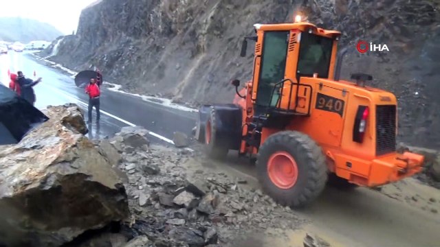 Hakkari-Van karayoluna kaya düştü