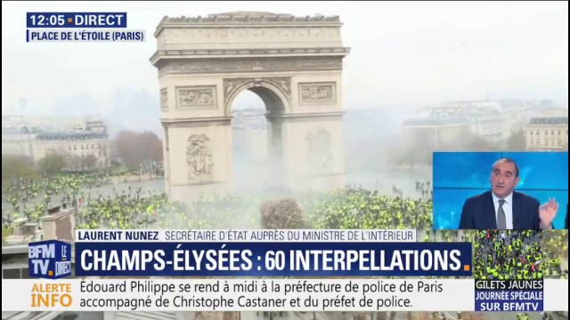 On a récupéré des marteaux. Laurent Nunez évoque l'interpellation d'individus extrêmement violents aux abords des Champs-Élysées