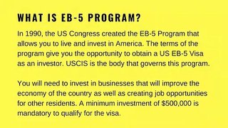 The United States EB 5 Visa Program - 5 Benefits for Indian Investors