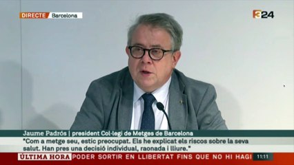 Jaume Padrós explica els riscs mèdics de la vaga de fam indefinida de Turull i Sànchez