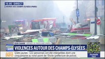 Pavés arrachés, barrières renversées... Les premières images des dégâts aux abords des Champs-Élysées