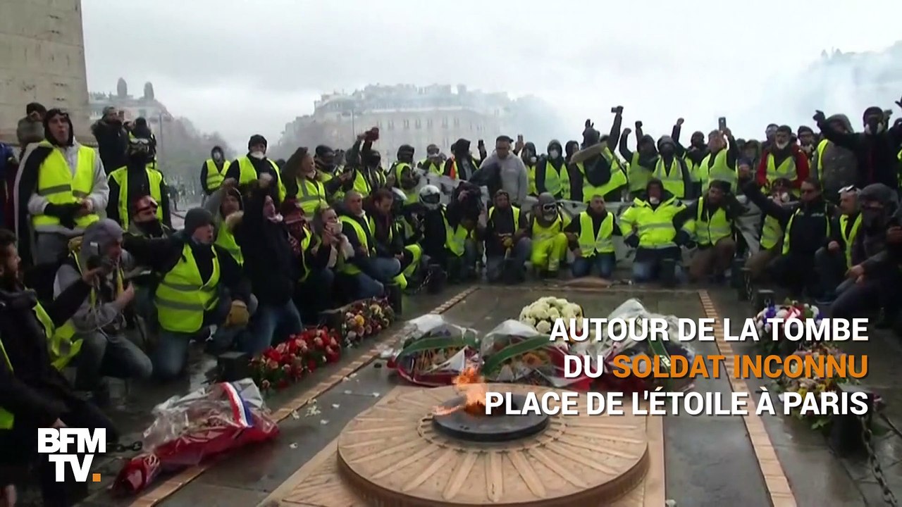 Sur ses murs, au sommet ou en-dessous, l’Arc de Triomphe a été pris d’assaut ce samedi
