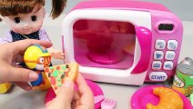 Baby Doll Microwave Oven Cooking Kitchen Picnic Velcro Cutting Surprise Eggs Toys