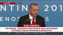 Başkan Erdoğan, G-20 Zirvesi'nde konuşma yapıyor