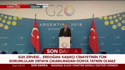 Başkan Erdoğan, G-20 Zirvesi'nde konuşma yapıyor