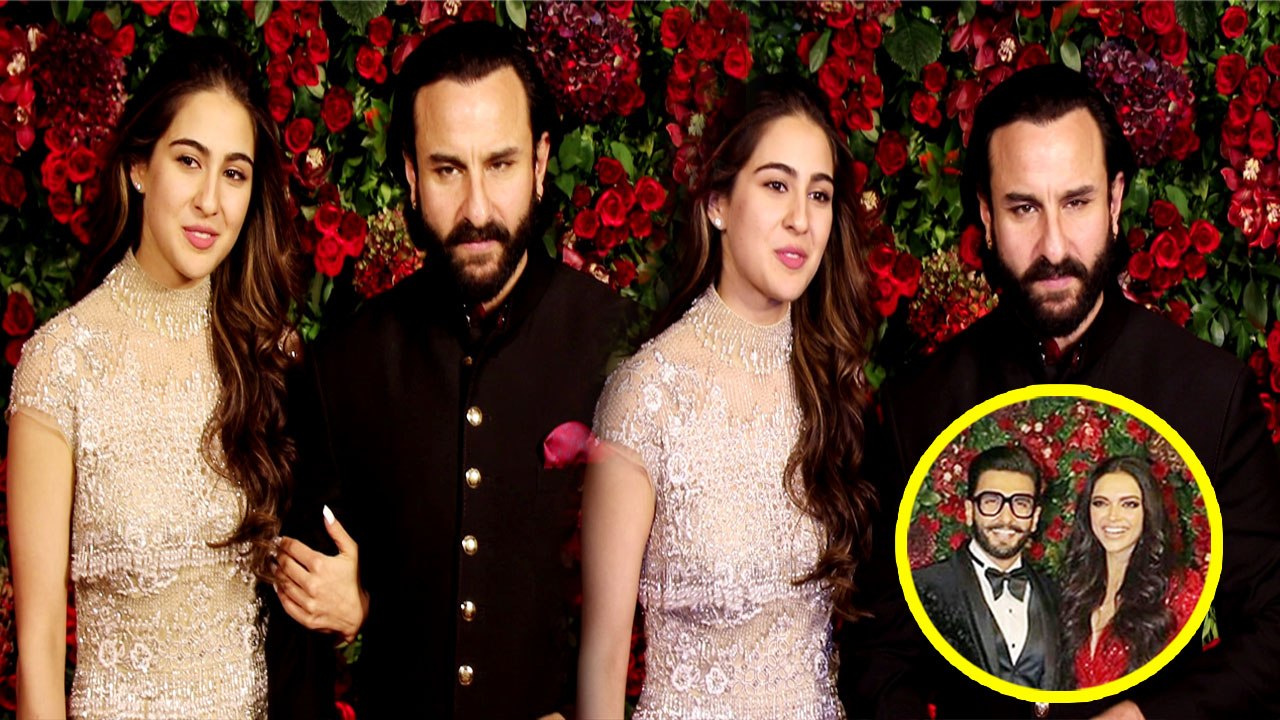 Deepika - Ranveer Reception: Sara Ali Khan poses with Father Saif Ali Khan; Watch Video | FilmiBeat