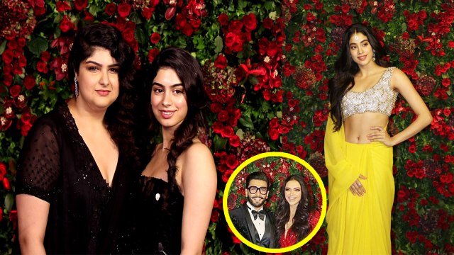 Deepika - Ranveer Reception: Jhanvi Kapoor, Khushi Kapoor & Anshula with Boney Kapoor | FilmiBeat