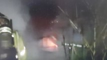 우면동 화훼용 비닐하우스 화재...2개동 불타 / YTN