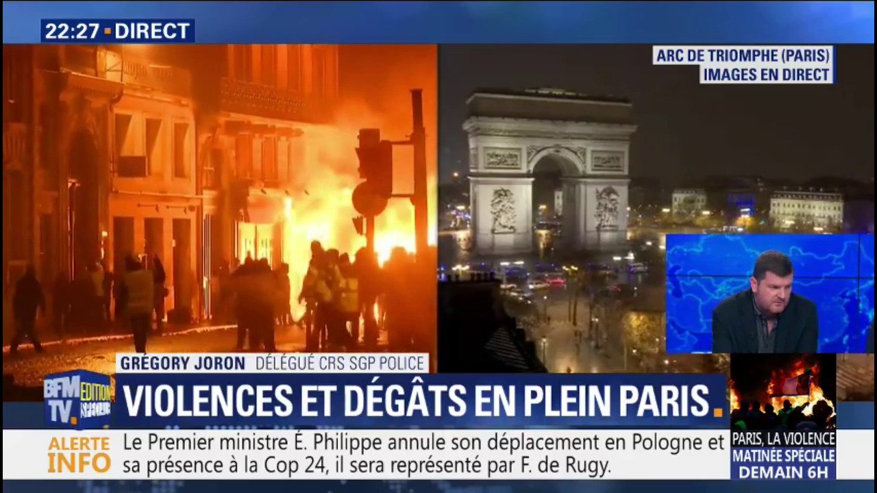 Violences à Paris: le délégué CRS SGP Police propose de "faire appel à l'armée pour garder les bâtiments de la République"