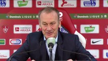 Réaction de Jean-Marc Furlan et Olivier Pantaloni après Stade Brestois 29 - AC Ajaccio