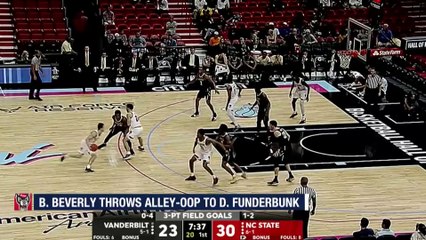 NC State’s D.J. Funderburk Slams Home Alley-Oop Dunk Against Vanderbilt