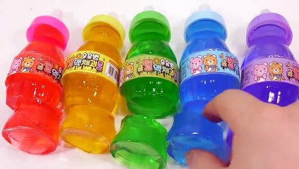 DIY How To Make 'Colors Baby Bottle Soft Jelly' Learn Colors Slime Glitter
